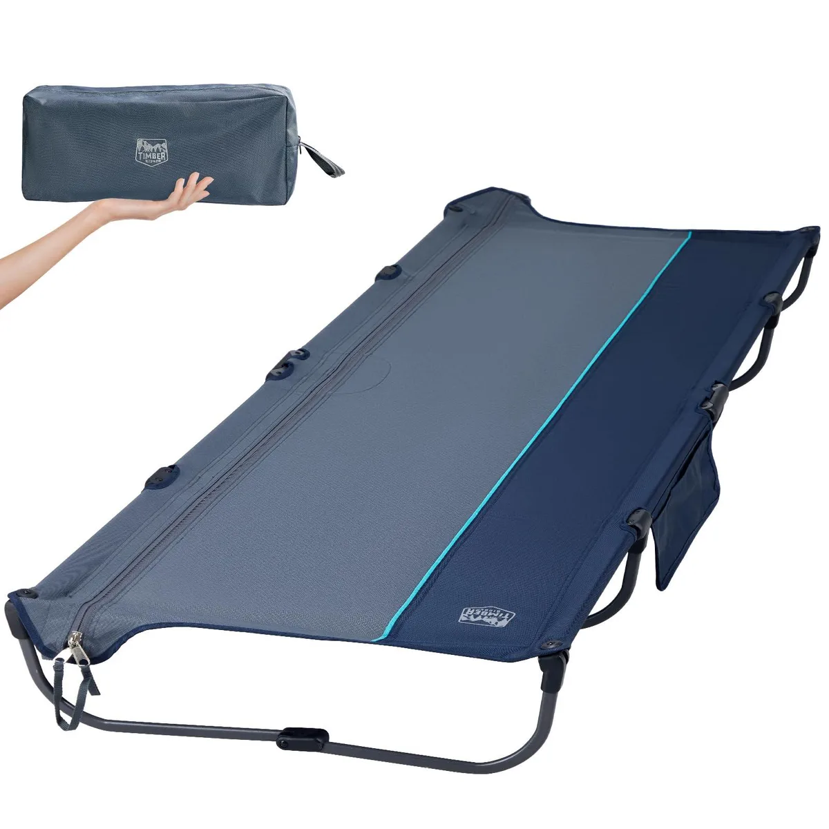TIMBER RIDGE TR-BD-9020-TALBL Aluminum Camping Cot Blue 75x26x6 in — 商品照片