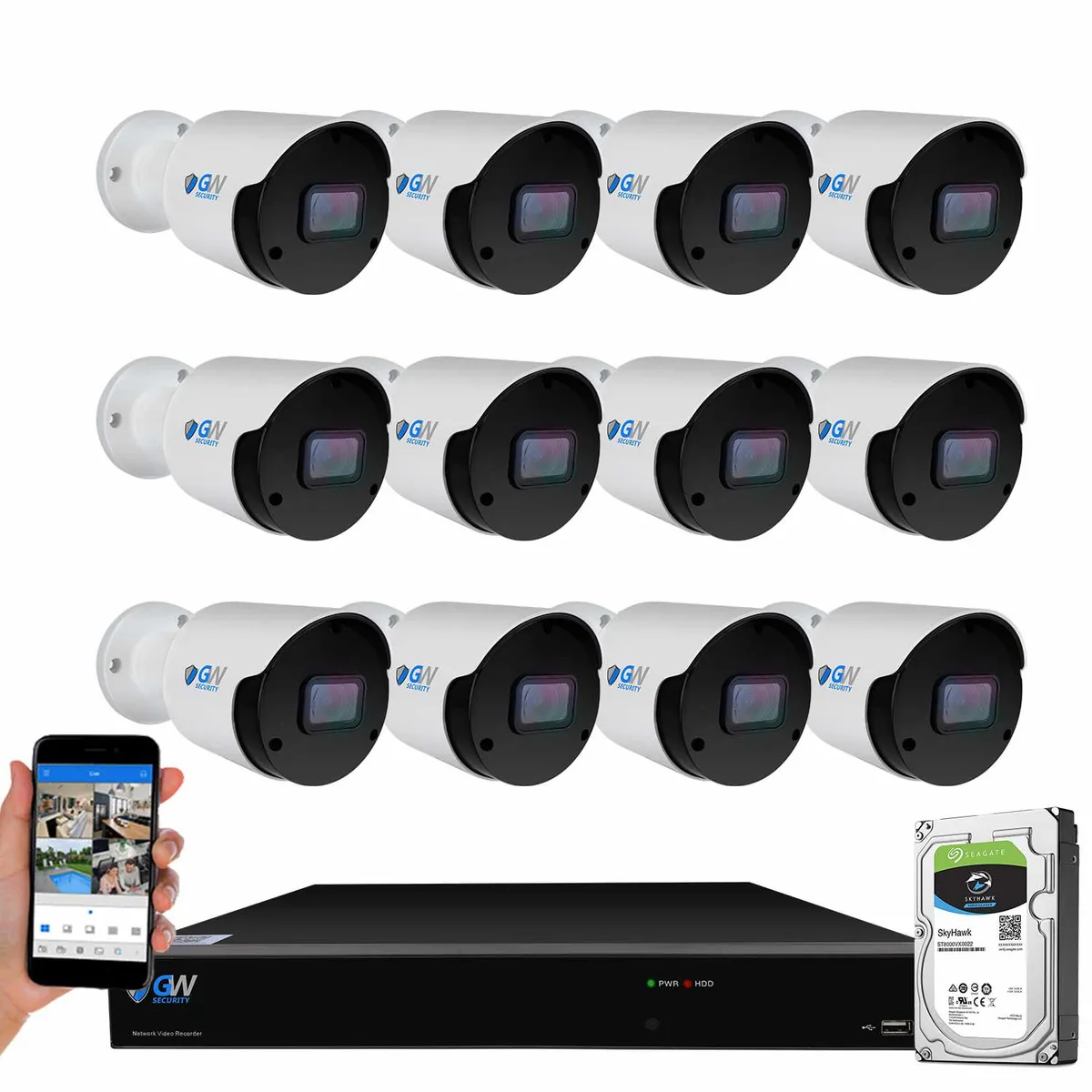 GW Security Inc. GW Security GW5516NPN 16CH 4K NVR Kit 12 Cam 2TB — product photo