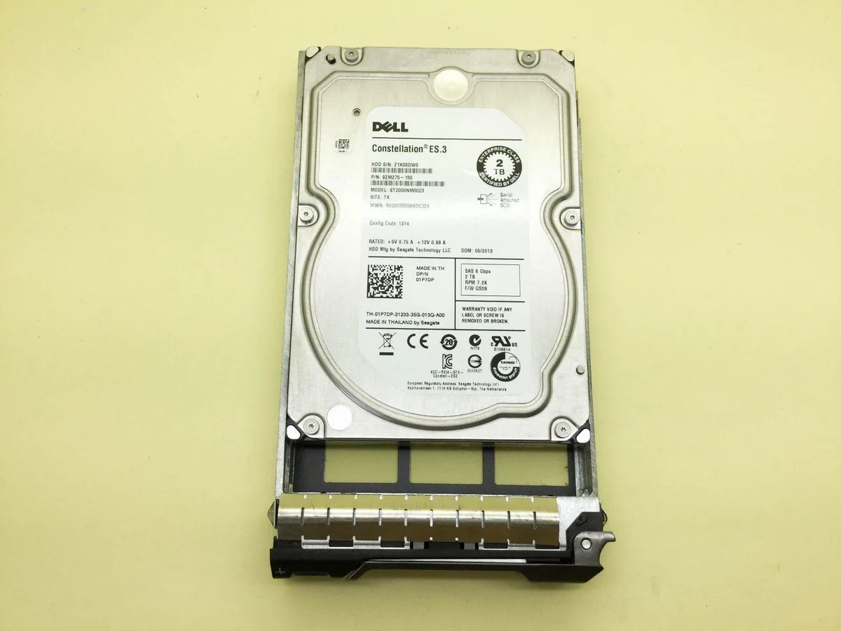 DELL DELL ST2000NM0023 2TB 7200RPM 6Gb/s SAS 3.5" Seagate 01P7DP internal hard drive — foto del producto