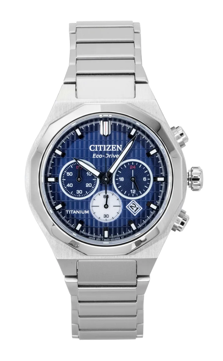 Citizen Citizen Zenshin Senkei Chronograph CA4691-59L Super Titanium Blue Dial 41mm 100M Watch — produktbilde