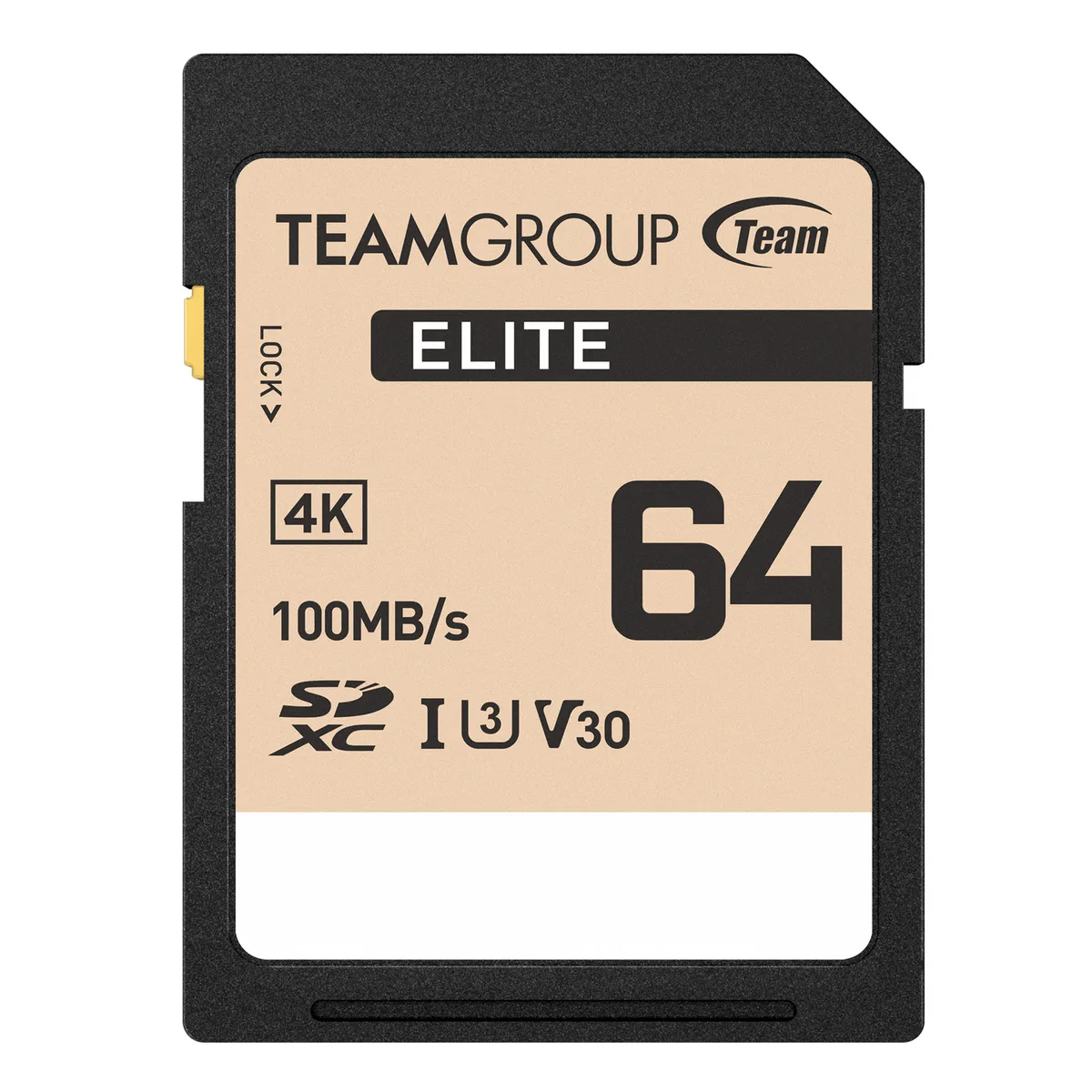 Team Group Team Group 64GB Elite SDXC UHS-I U3 V30 100/50MB/s TESDXC64GIV3069 memory card — product photo