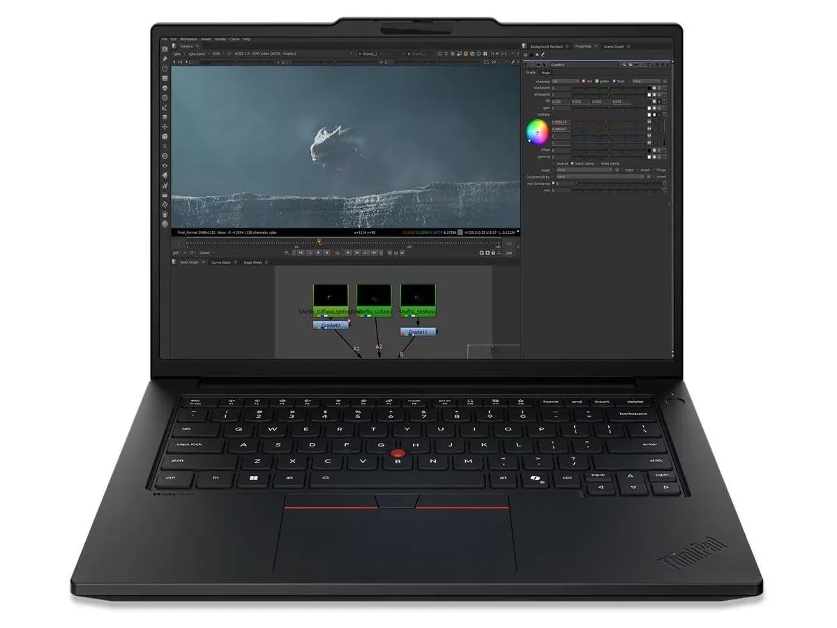 Closed silver laptop with red TrackPoint and ThinkPad logo