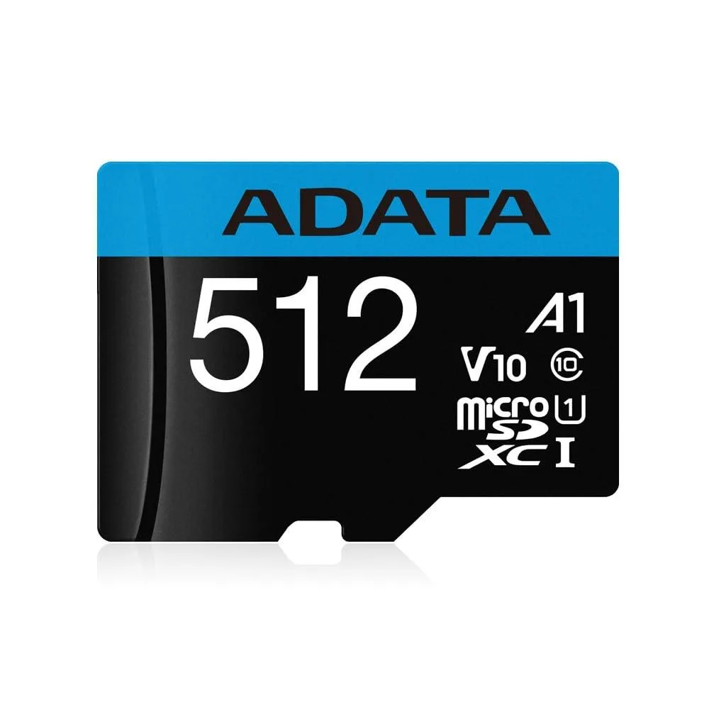 ADATA ADATA Premier 512GB microSDXC A1 UHS-1 Class 10 100MB/s with SD Adapter — product photo