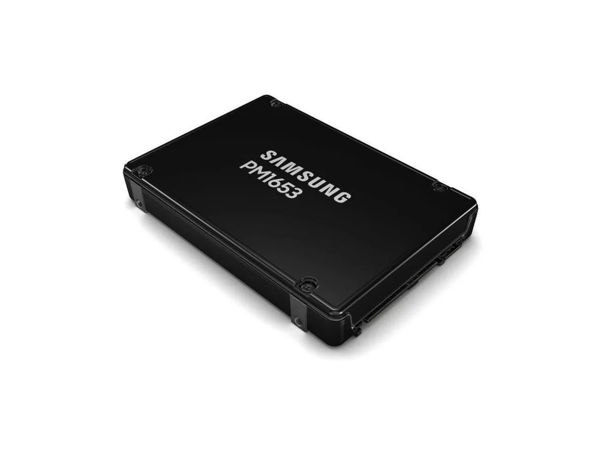 Black 2.5 inch SAS enterprise SSD with silver label