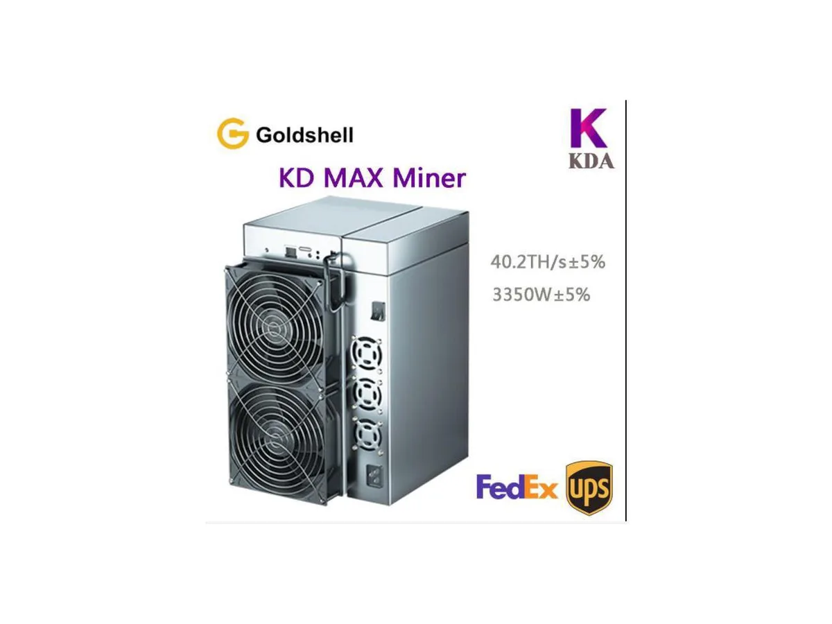 Rectangular beige mining rig with four front fans and Ethernet port