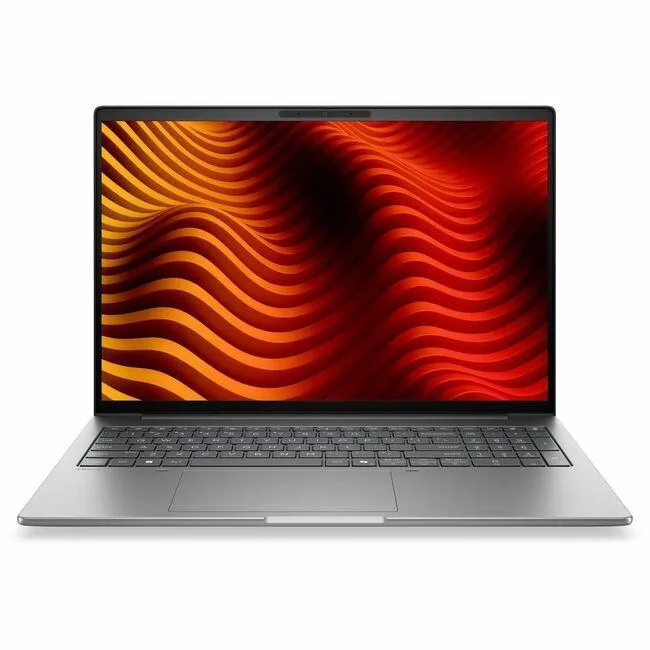 Silver 16 inch mobile workstation laptop closed lid webcam visible