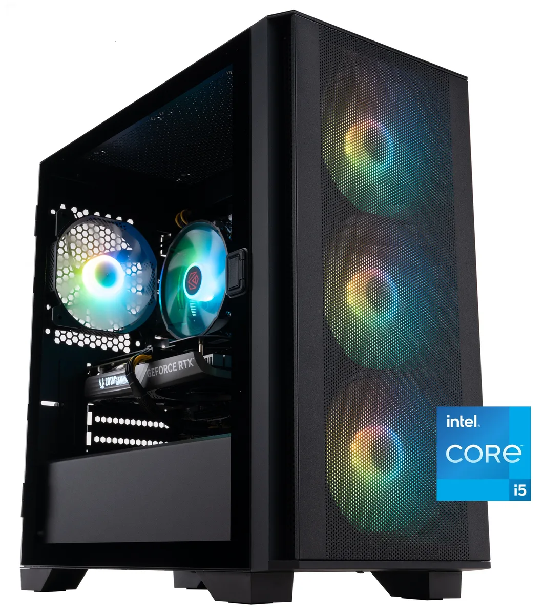 Montech AIR 100 ARGB micro-ATX tower, black finish with front mesh and RGB lighting