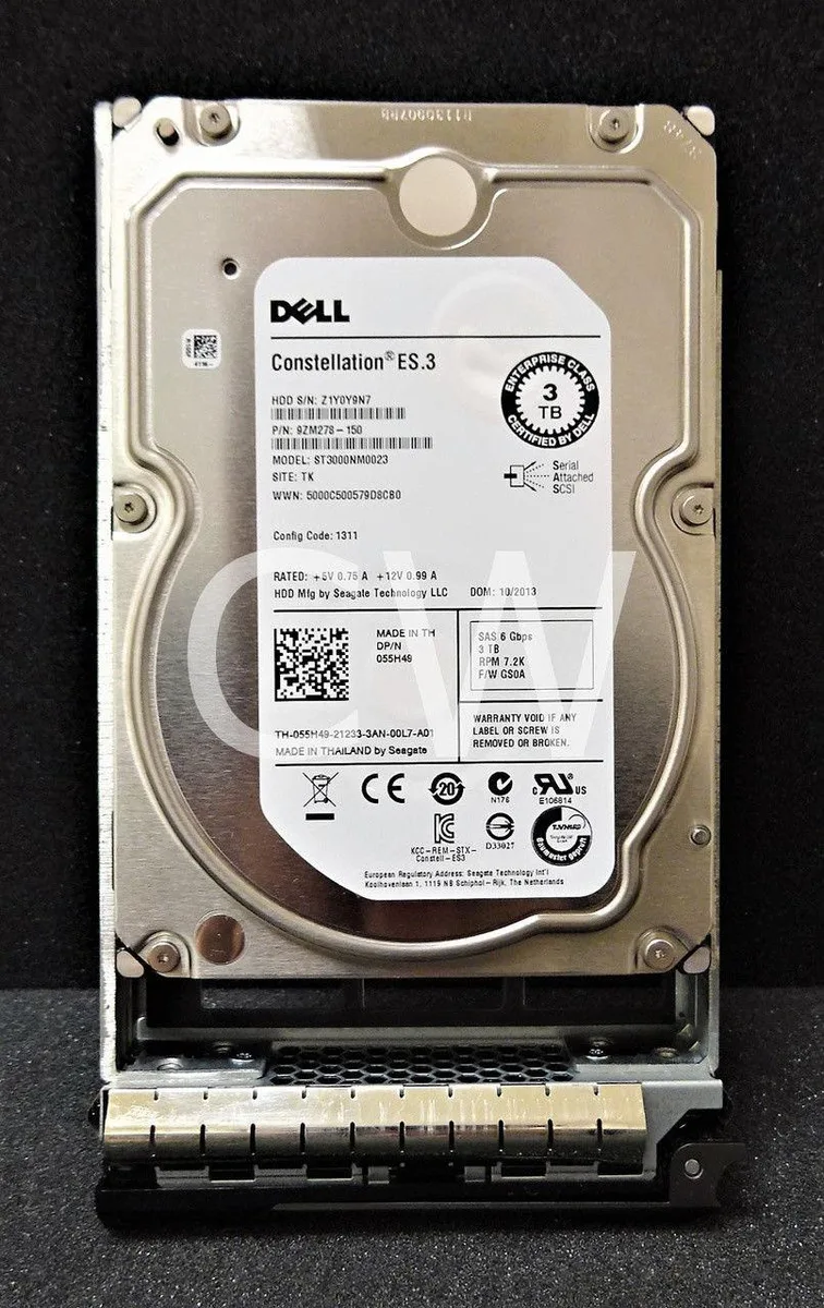 DELL DELL 55H49 3TB 7200RPM 6Gb/s 3.5" SAS internal hard drive — product photo