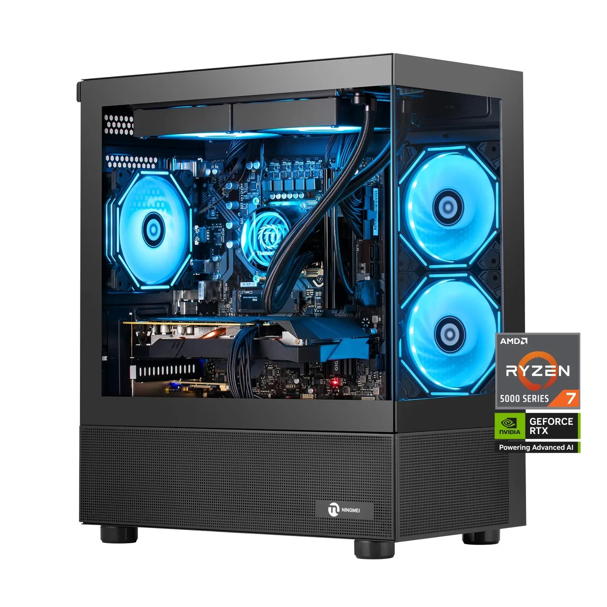 NINGMEI NINGMEI Ryzen 7 5700X RTX 5060 32GB DDR4 1TB NVME 240 Liquid gaming PC — photo du produit