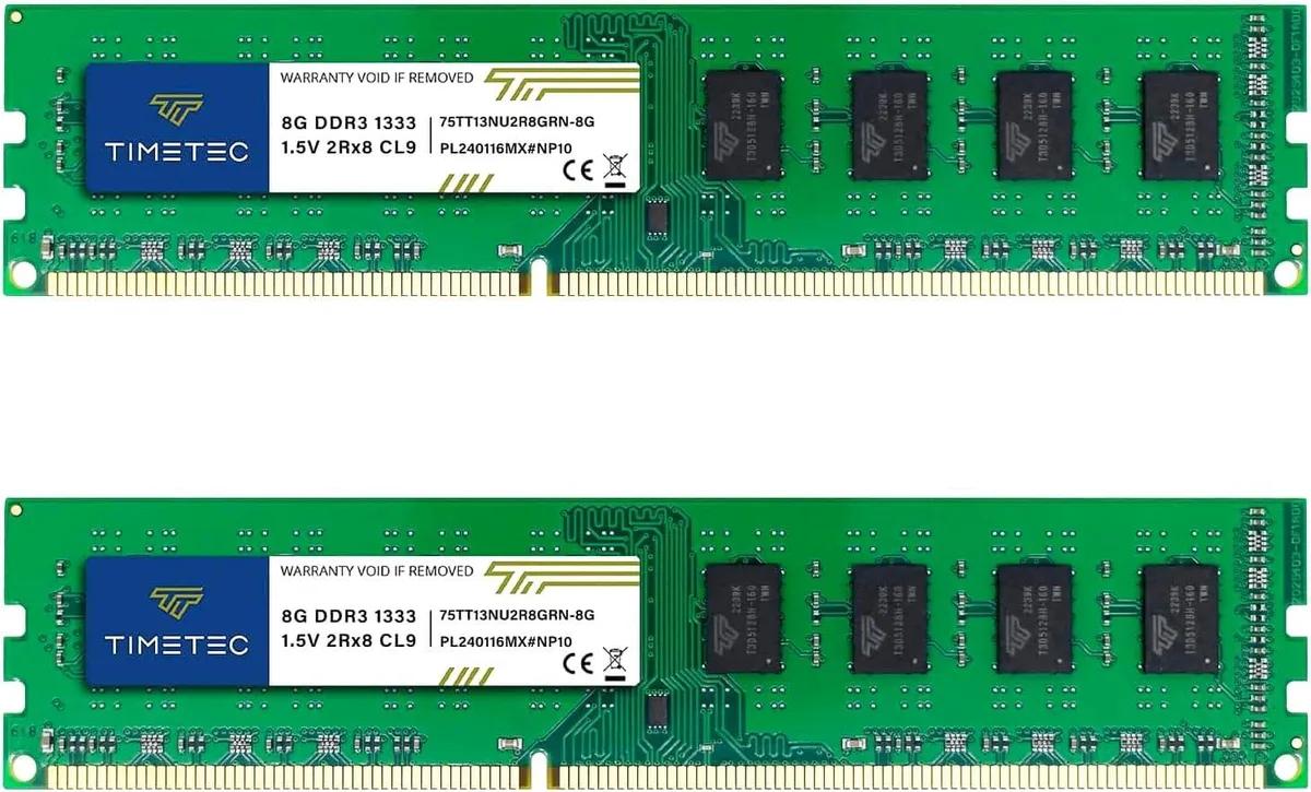 Timetec Timetec 16GB (2x8GB) DDR3 1333MHz PC3-10600 CL9 240-pin UDIMM desktop RAM — photo du produit