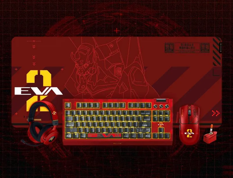 Corn Electronics Corn Electronics Evangelion EVA-02 Edition Gaming Keyboard — Produktfoto
