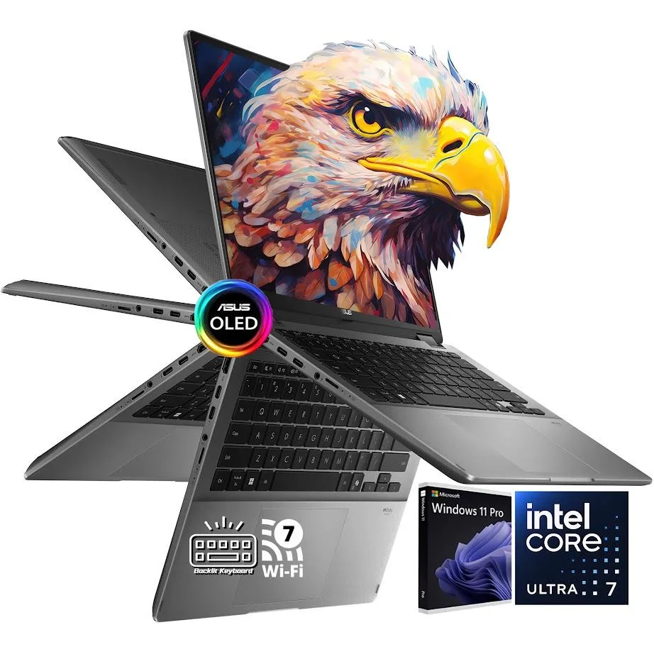 ASUS ASUS Vivobook 2-in-1 Laptop 14" OLED Touch Intel Core Ultra 7 256V 16GB 1TB — תמונת המוצר
