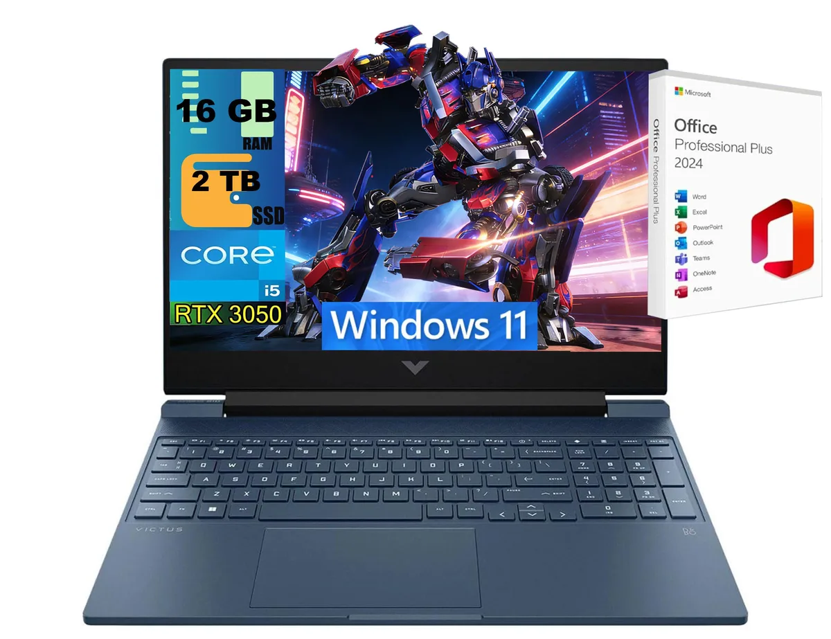 HP HP Victus 15 gaming laptop Blue i5-12450H RTX 3050 16GB 2TB — foto del prodotto