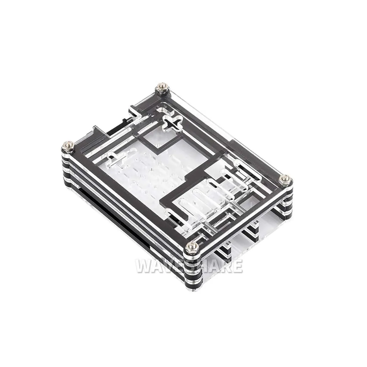 LORDWORLD LORDWORLD Transparent and Black Acrylic Case for Raspberry Pi 5 with Active Cooler Support — 商品照片