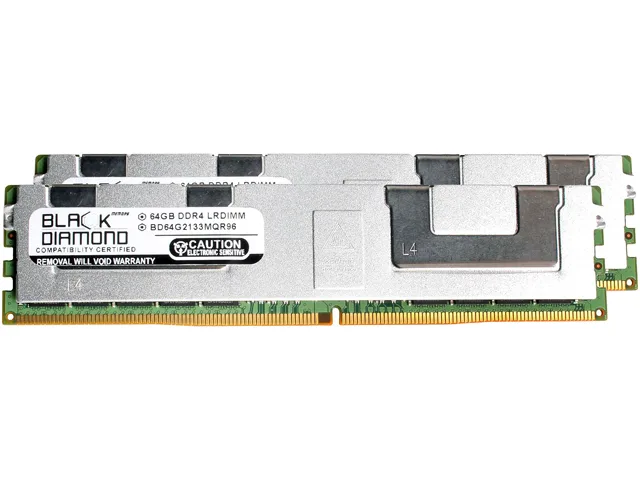 Black Diamond Memory Black Diamond Memory BD64GX22133MQR96 128GB (2x64GB) DDR4 2133 ECC Registered server RAM — product photo