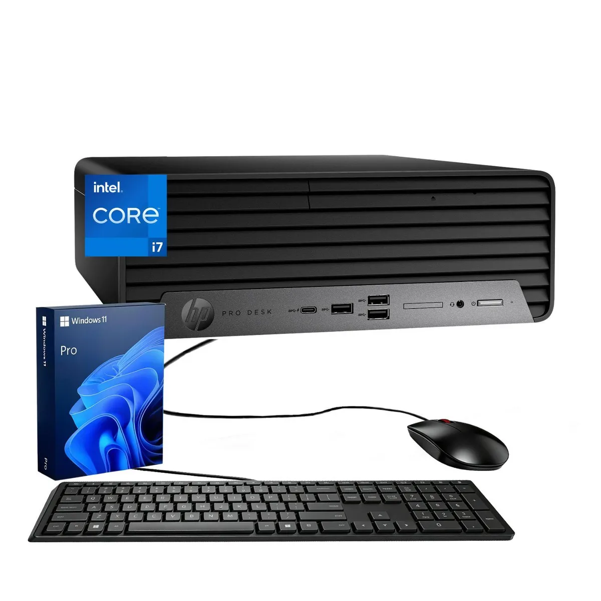 HP HP ProDesk 400 G9 SFF Desktop PC, i7-14700, 32GB DDR5, 512GB SSD, Windows 11 Pro, Black — photo du produit