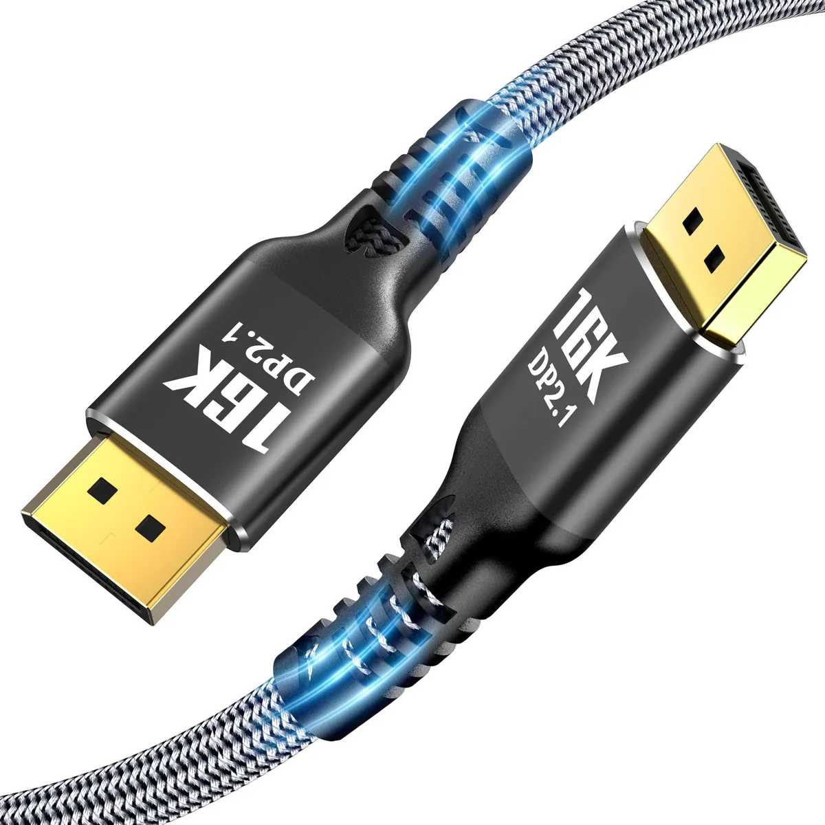 Jansicotek Jansicotek A0108 DisplayPort 2.1 cable 6.6 ft 80 Gbps 16K@60Hz — produkto nuotrauka