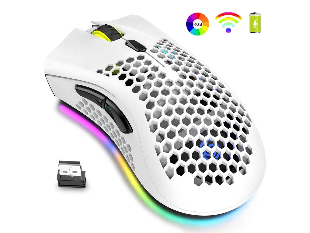 KEHIPI KEHIPI Wireless Gaming Mouse White 93g 800-1600 DPI 2.4GHz 500mAh — photo du produit