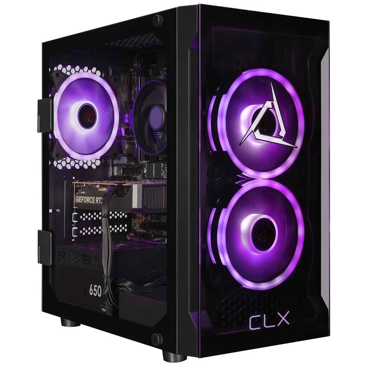 Black mini tower gaming desktop with a clean matte finish