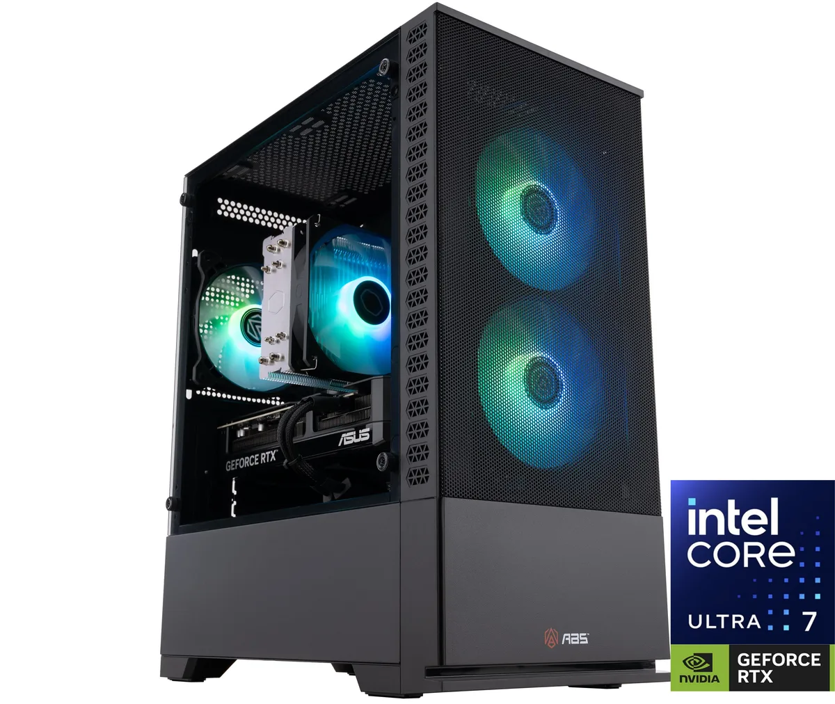 ABS ABS CA265KF50705 gaming PC refurbished Intel Core Ultra 7 265KF RTX 5070 12GB 32GB DDR5 2TB NVMe — product photo