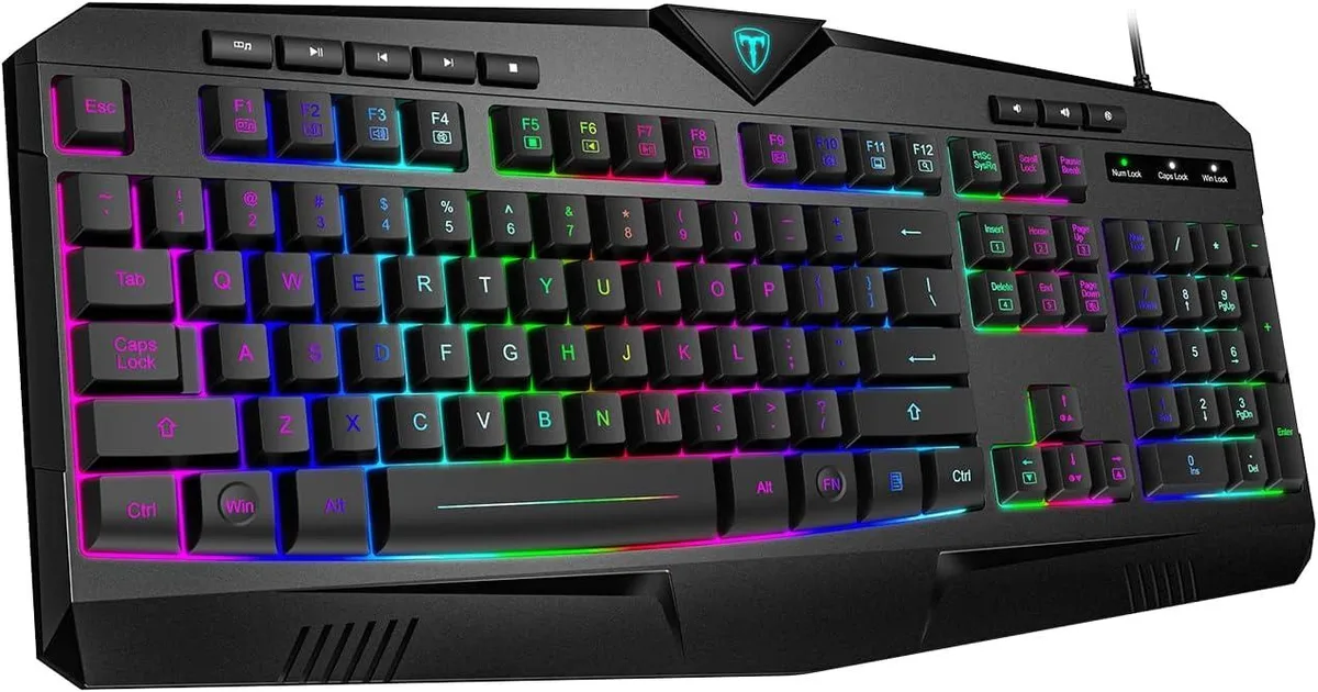 TUKO TUKO Gaming Keyboard Full Size RGB Wrist Rest 25 Key Anti-Ghosting USB Wired — produktbild