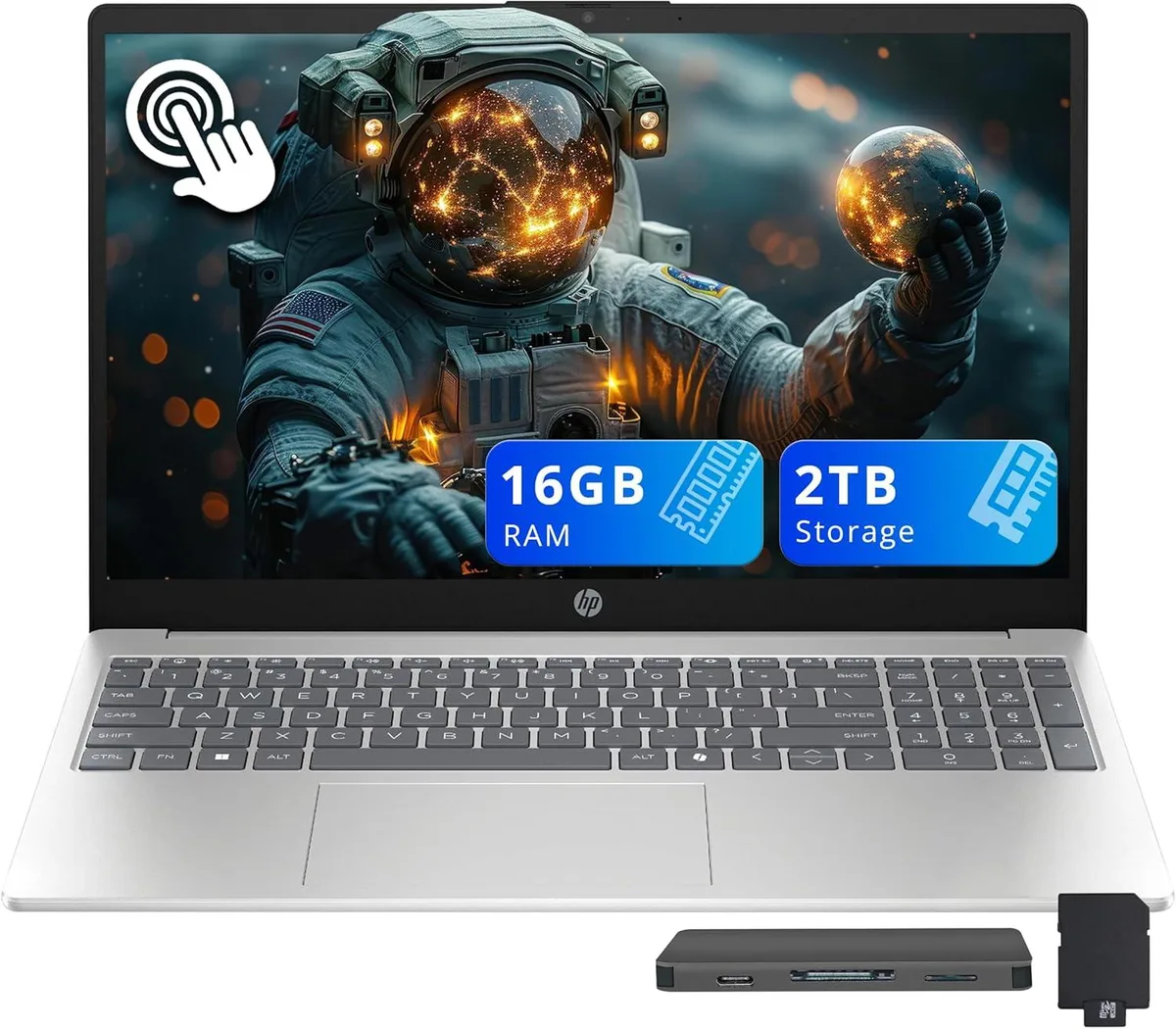 HP HP 15.6" FHD Touchscreen Business Laptop i5-1334U 16GB 1TB SSD + Dock Set Silver — 商品照片
