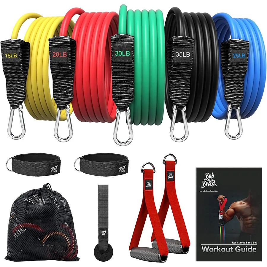 Bob and Brad Bob and Brad LF-021 Resistance Bands Set 5 Tubes 15-35 lbs Stackable 125 lbs 2.36lbs fitness accessory — fotografija proizvoda