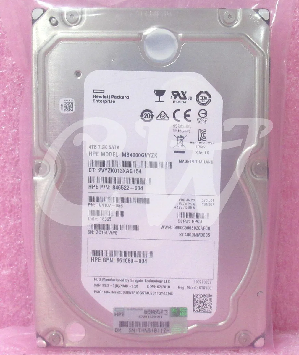 HPE HPE MB4000GVYZK 4TB 7200RPM 3.5" SATA internal hard drive — 商品写真