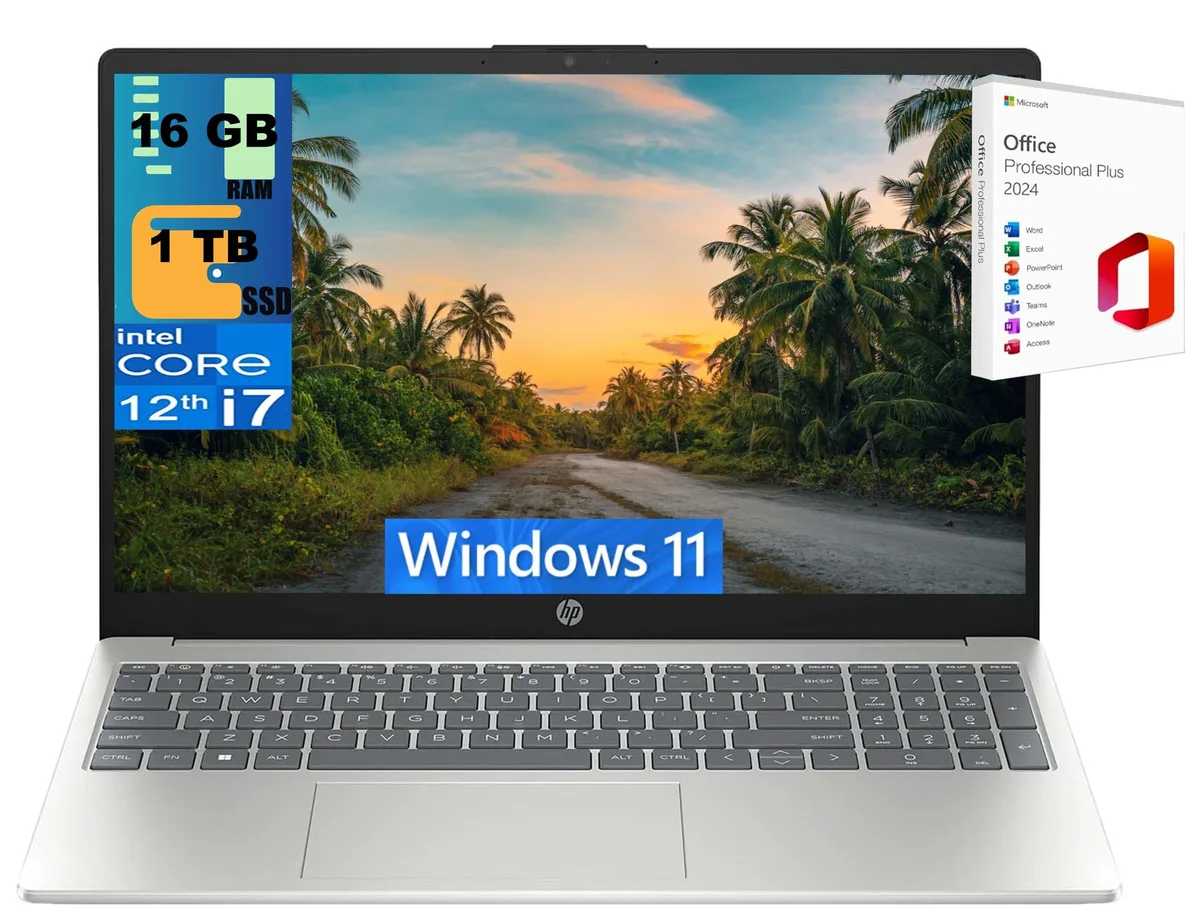 HP HP 15 Raider laptop Core i7-1255U 16GB 1TB PCIe SSD 15.6" FHD Silver — photo du produit