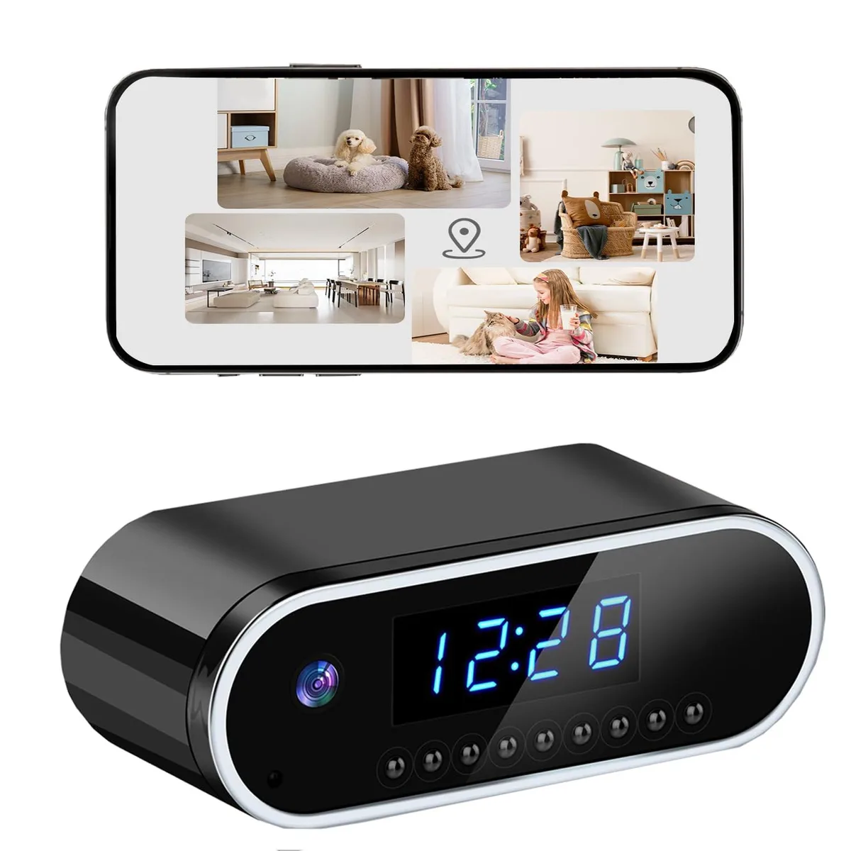  Clover Z10-N Wireless Surveillance Clock 1080p 64G SD Card — fotografia produsului