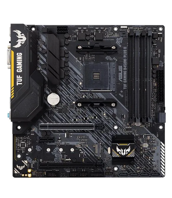 Green Micro ATX motherboard with black heatsinks and silver CPU socket