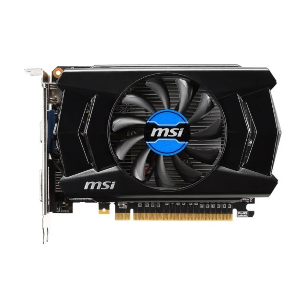 MSI GTX 750 graphics card with dual-slot cooler and GDDR5 memory