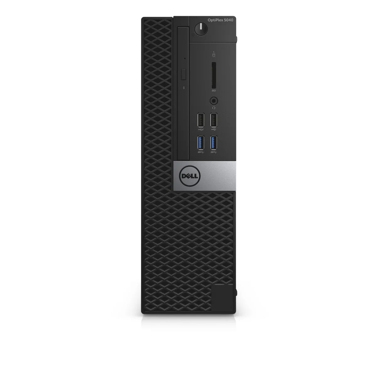 Small black desktop tower, slim form factor, refurbished