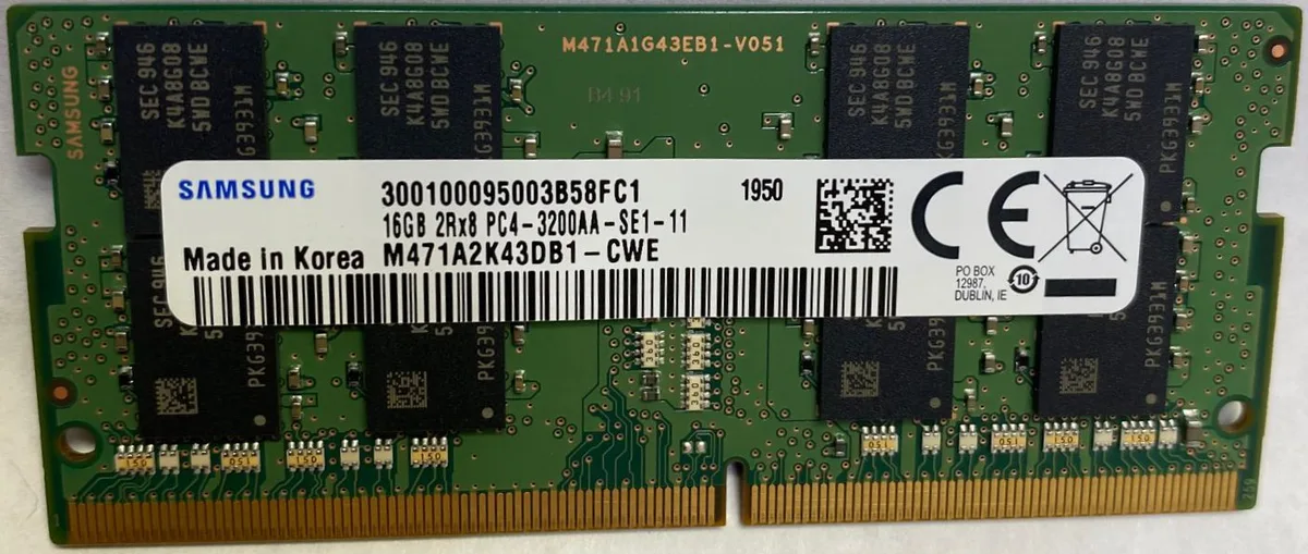 SAMSUNG SAMSUNG M471A2K43DB1-CWE 16GB DDR4 3200 CL22 1.2V 260-Pin SODIMM laptop RAM — fotografie produktu