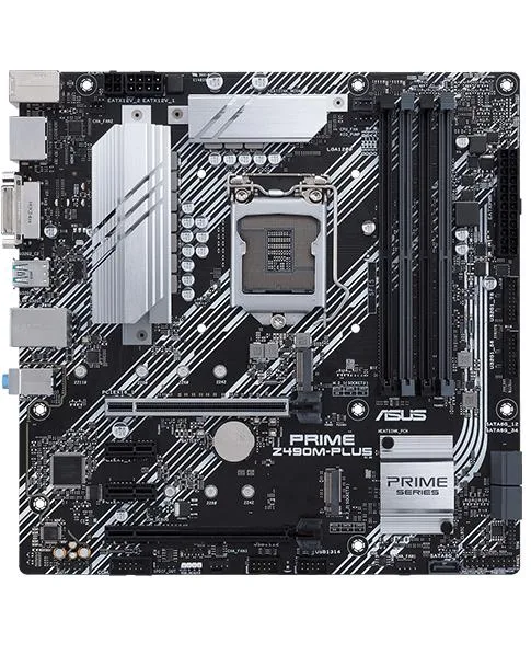 Green Micro ATX motherboard with silver LGA 1200 socket and black DDR4 slots