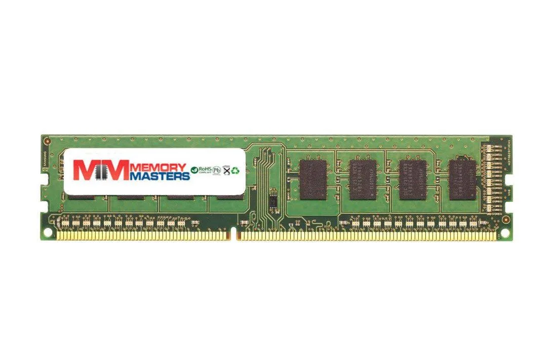 Green rectangular DDR3 memory module with gold edge connector and black chips