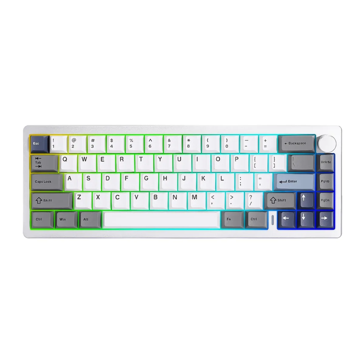 YUNZII YUNZII AL68 65% Aluminum Wireless Gaming Keyboard Silver Milk V2 Switch — product photo