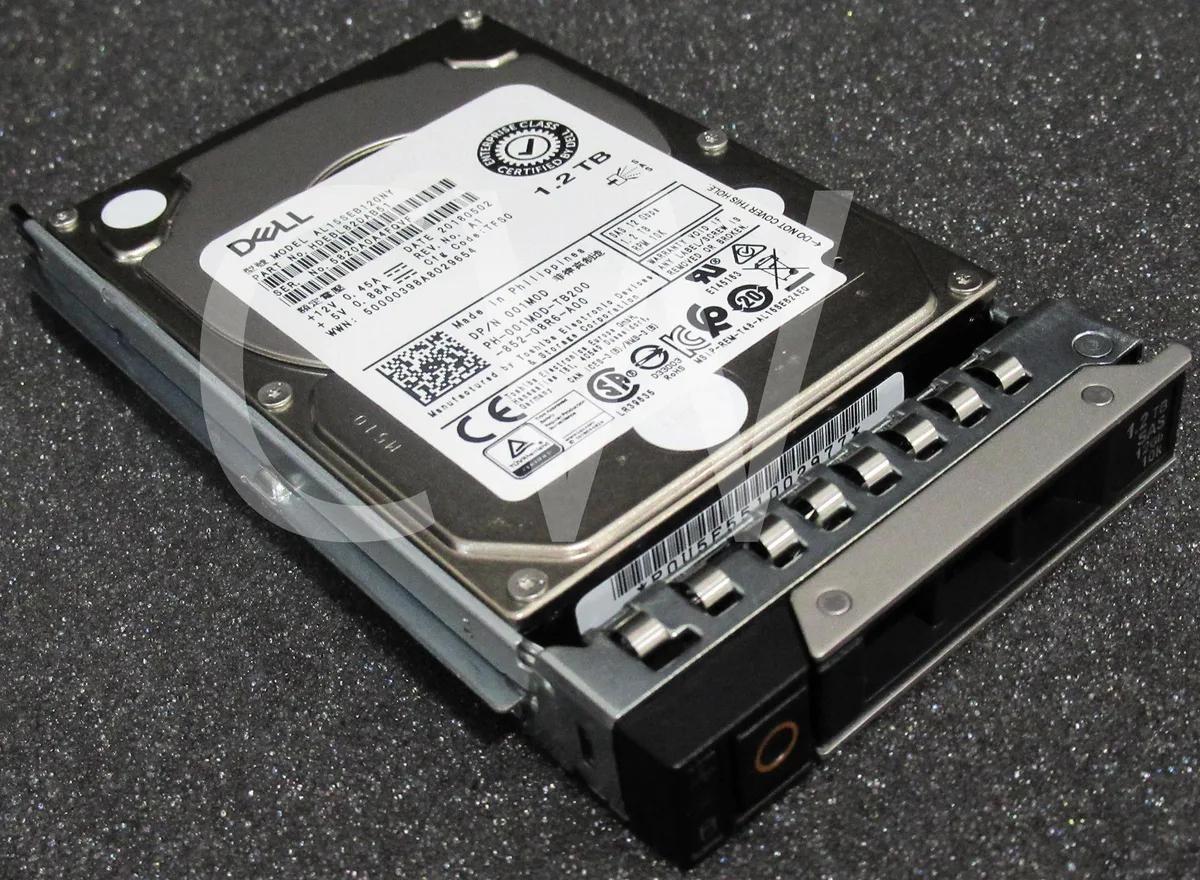 Silver 2.5 inch SAS hard drive with green circuit board