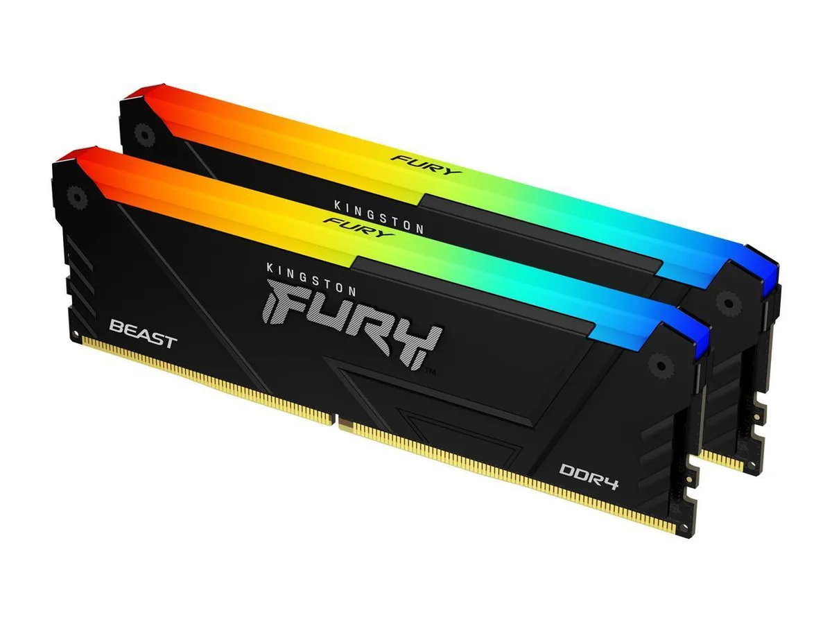 Kingston Technology Corp. Kingston Technology Corp. FURY Beast 64GB (2x32GB) DDR4 3600 CL18 desktop RAM KF436C18BB2AK2/64 — product photo