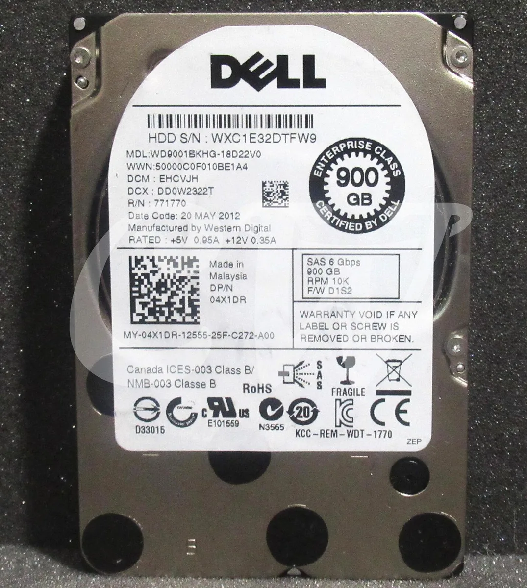 DELL DELL 4X1DR WD9001BKHG 900GB 10000RPM 6Gbps 2.5 SAS internal hard drive — termékfotó
