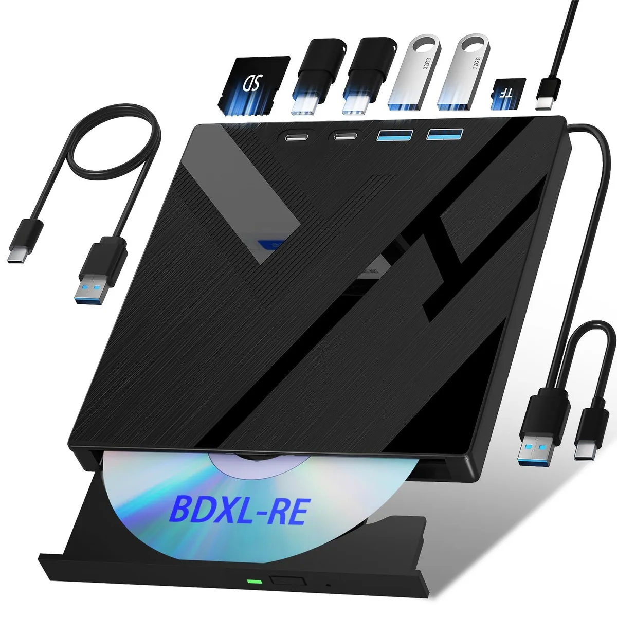  Wbacon 7-in-1 External Blu-Ray Drive 100GB USB 3.0 Type-C — product photo