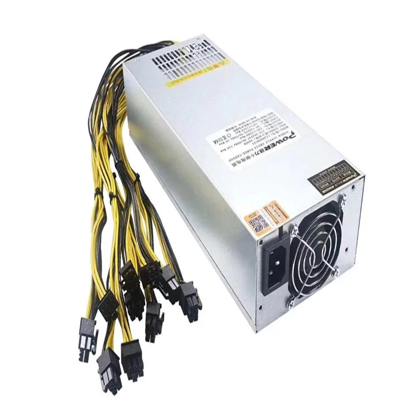 Silver 2U mining PSU with ten P6 connectors, 2500W rating