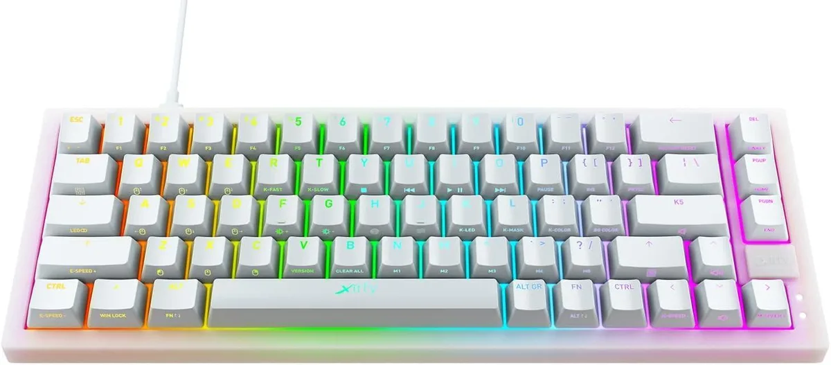 xtrfy xtrfy K5 65% Compact Gaming Keyboard Red Switch White — produktbild