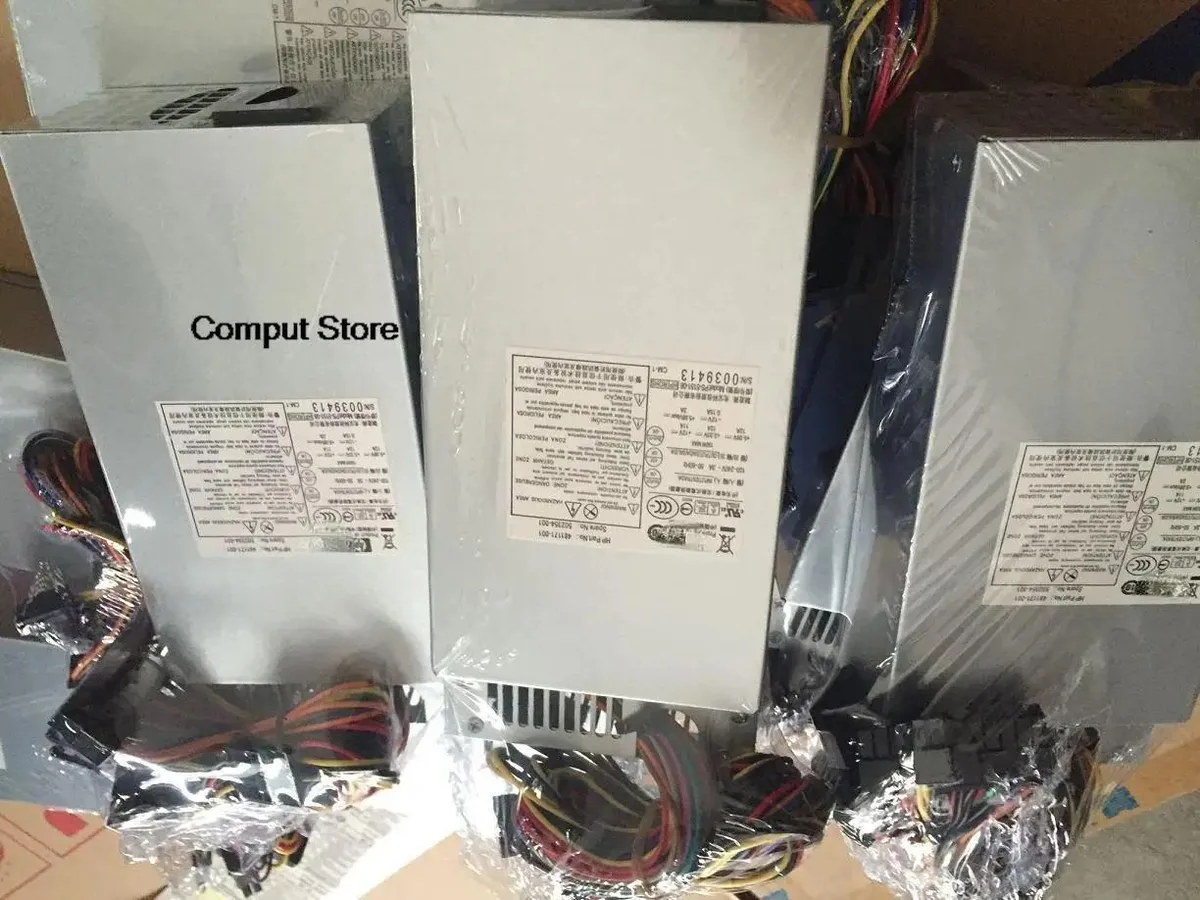 Rectangular ATX power supply unit in metal casing