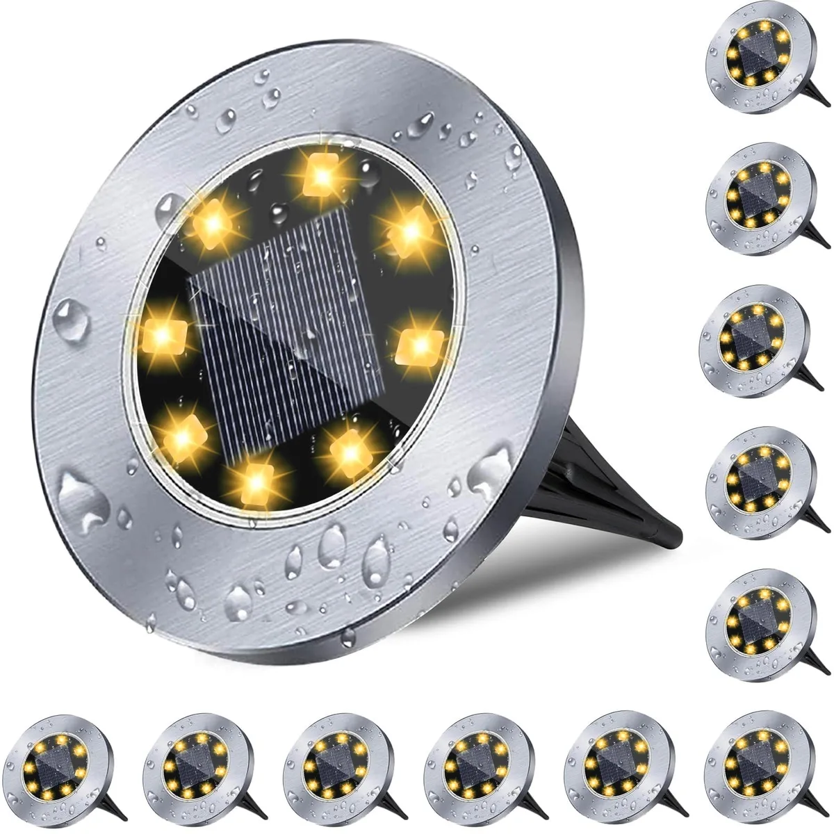 Rayolon 4.6 Inch Solar Ground Lights 2 Pack Warm Light — fotografia produktu