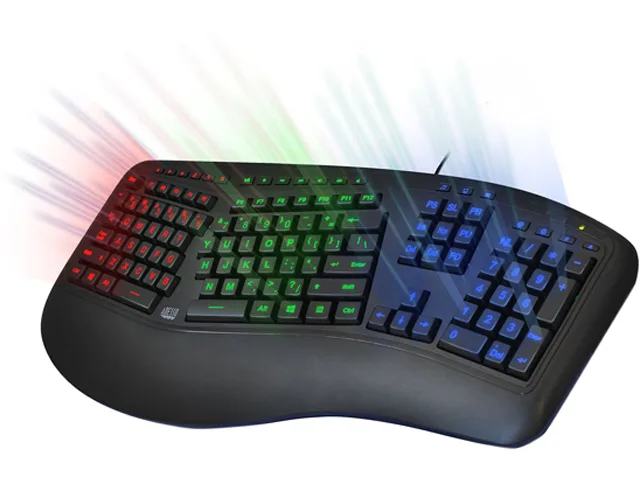 Adesso Adesso AKB-150EB Tru-Form 150 3-Color Illuminated Ergonomic Gaming Keyboard — 商品写真
