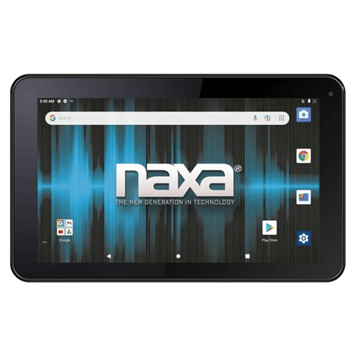 Black 7 inch tablet with front camera and carrying pouch