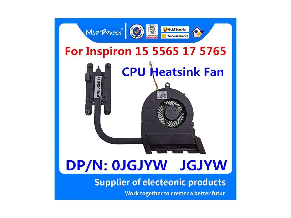 Silver laptop heatsink with copper pipes and black fan