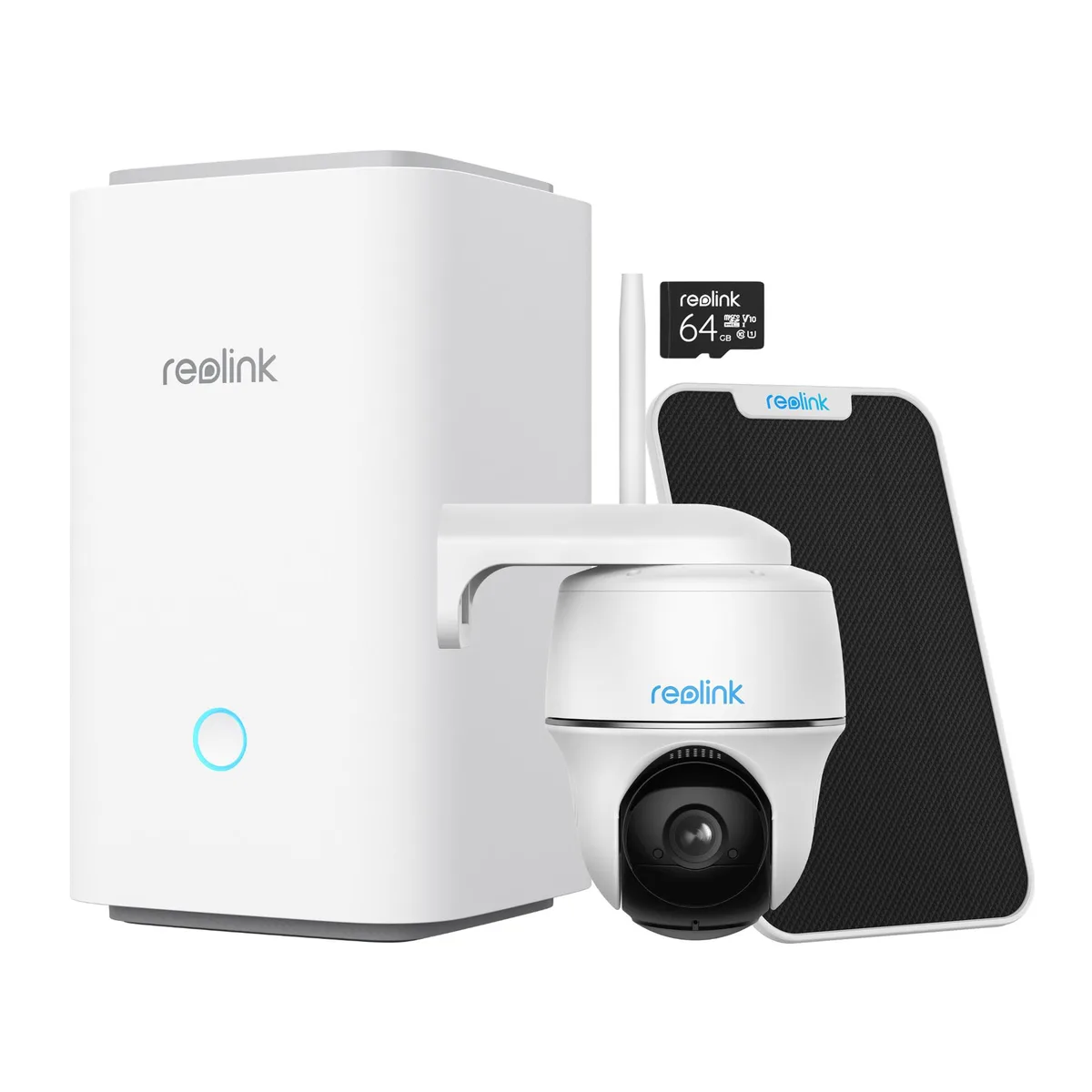 Reolink Reolink Home Hub with Argus PT Solar Panel 5MP Wireless Network Camera White — product photo