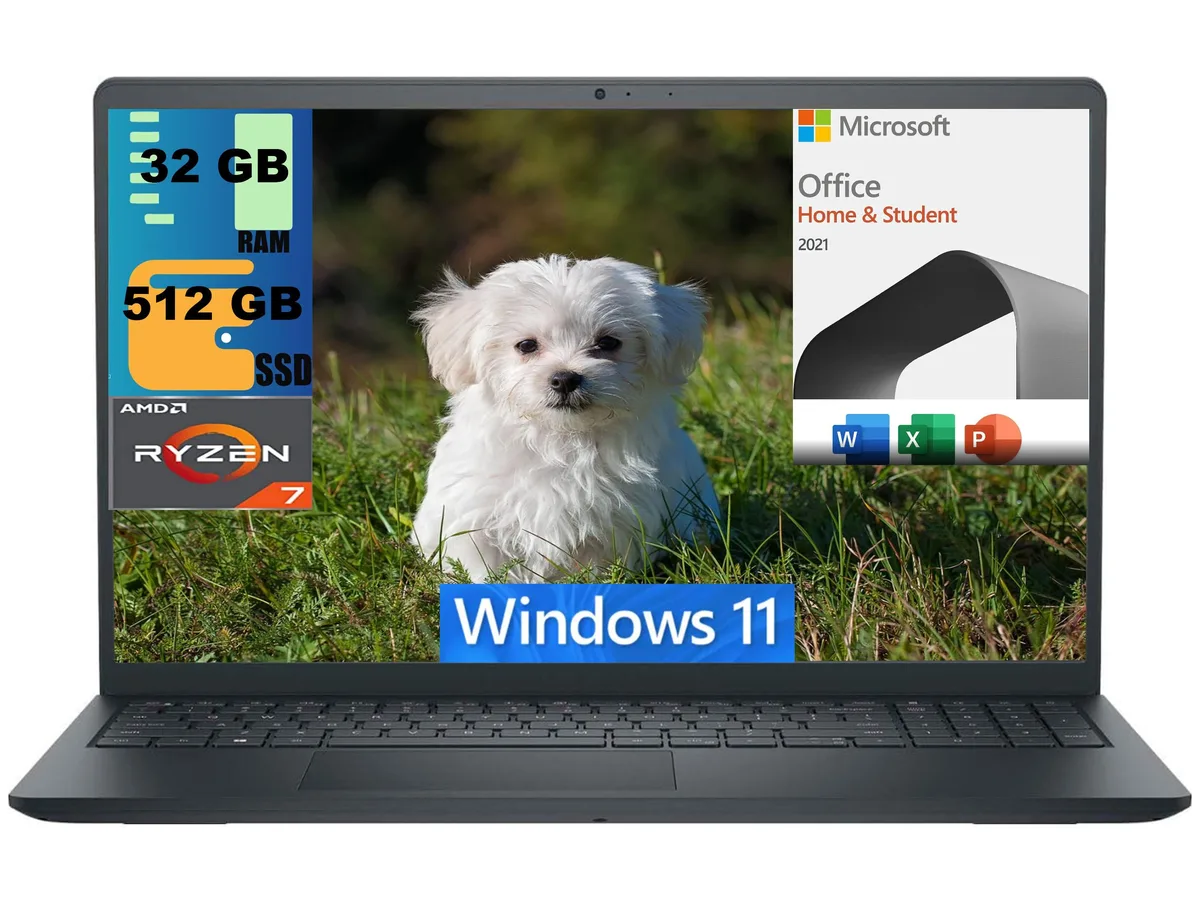 DELL DELL Inspiron 3535 15 laptop Ryzen 7 7730U 32GB 512GB 15.6" FHD 120Hz Windows 11 Microsoft Office — photo du produit